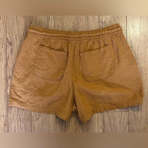 Old Navy 2X Brown Terracotta 100% Cotton Drawstring Stretch Shorts Pockets - Picture 7 of 9